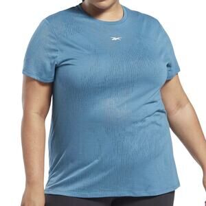 Reebok Women’s Burnout Active Training Tee Shirt Blue Size 1X